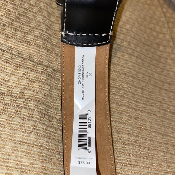 ♣️NWT Cole Haan Black Stitched Genuine Leather Belt - Picture 14 of 14